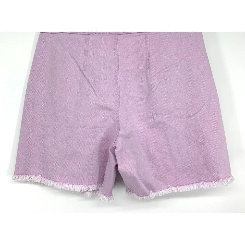 Wild Fable Shorts Purple Highest Rise A Line Pleated Bermuda Fray NWT - Picture 8 of 9